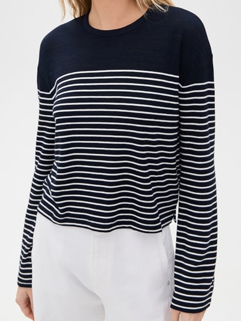 Rag & Bone Striped Long-Sleeve Knit Top - Black & White